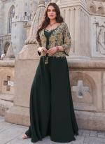 Premium Silk Green Wedding Wear Embroidery Work Readymade Indo Western